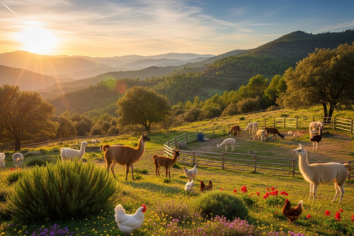 Llamas, alpacas, gallinas o paisaje natural del Alt Maestrat